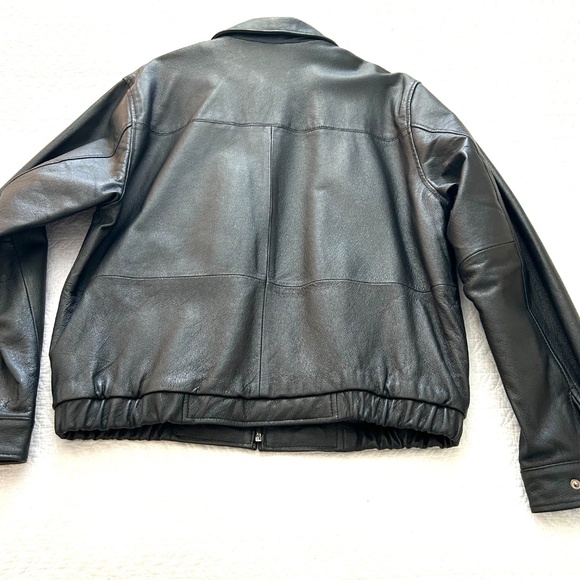 Like New CroftandBarrow Men’s Quilt Lined Leather Bomber Jacket Black Size Med. - Picture 10 of 17